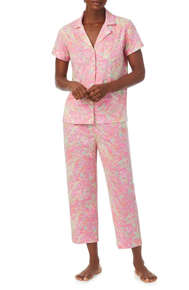 Lauren Ralph Cotton Blend Pajamas Pink Paisley at Nordstrom,