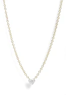 Meira T Diamond Heart Pendant Necklace in Yellow at Nordstrom, Size 18