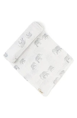 Pehr Print Organic Cotton Swaddle in Elephant/Grey at Nordstrom