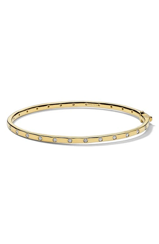 Ippolita Stardust Diamond Thin Hinge Bangle in Yellow Gold/Diamond at Nordstrom, Size 2