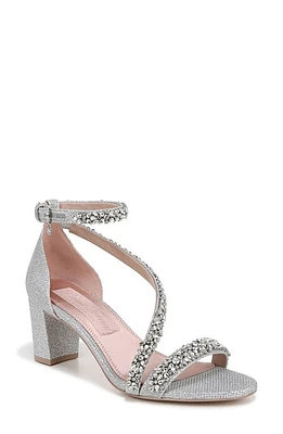 Naturalizer Ahava Embellished Ankle Strap Sandal Silver Fabric at Nordstrom,