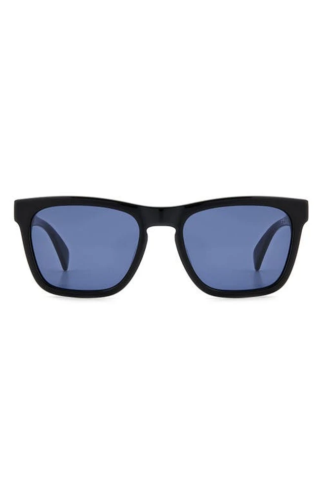 rag & bone 54mm Rectangular Sunglasses in Black/Blue at Nordstrom