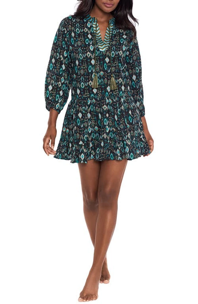 Miraclesuit Bijoux Cover-Up Beach Dress Black Multi at Nordstrom,