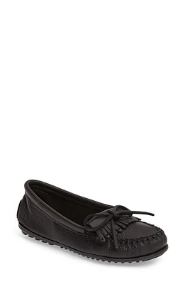 Minnetonka Kilty Driving Shoe Black at Nordstrom,