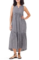 NIC+ZOE Gingham Sleeveless Dress Black Multi at Nordstrom, X