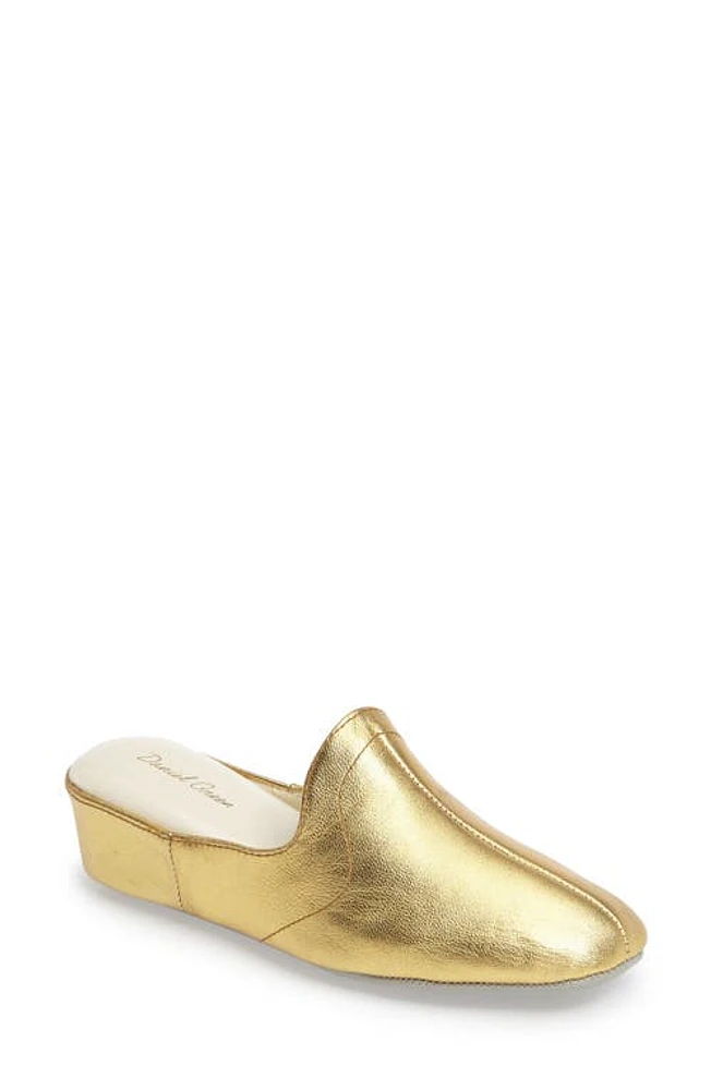 Daniel Green Glamour Scuff Slipper in Gold Leather at Nordstrom, Size 8