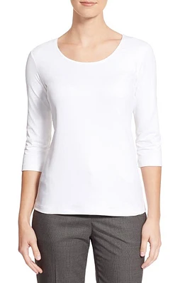 BOSS Scoop Neck Stretch Jersey Top Vanilla at Nordstrom,