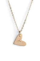 Nashelle 14k-Gold Fill Initial Mini Heart Pendant Necklace in Gold/K at Nordstrom