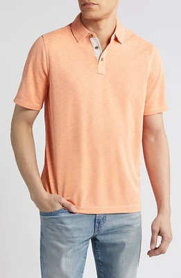 Johnston & Murphy Vintage Slub Jersey Polo in Orange at Nordstrom, Size X-Large