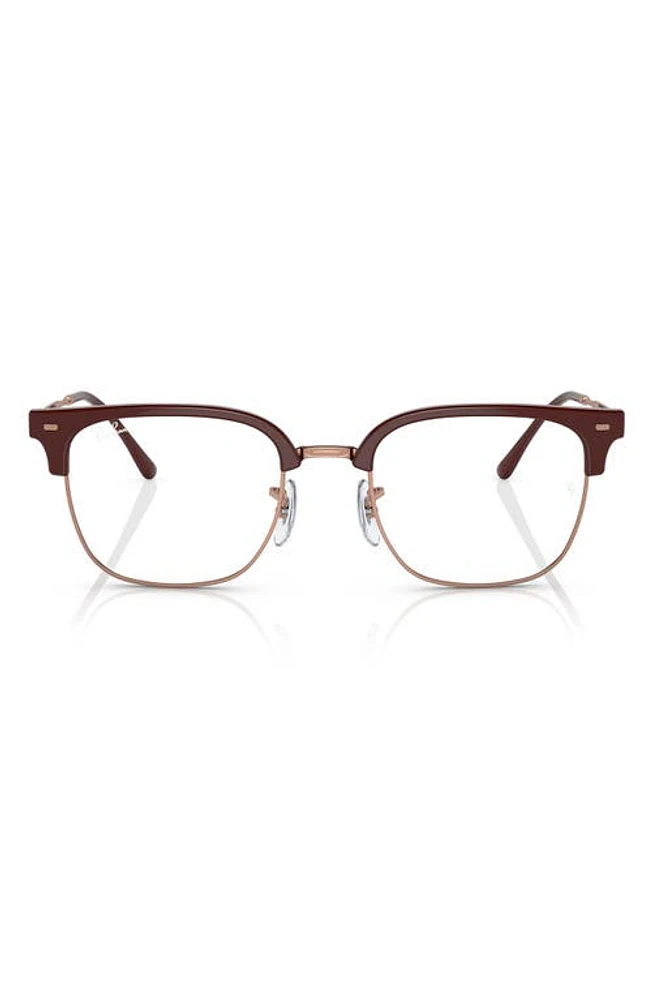 Ray-Ban New Clubmaster 51mm Square Optical Glasses in Bordeaux at Nordstrom