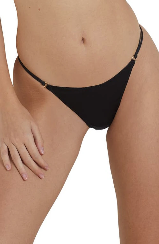 Etam Midnight Stretch Silk G-String Black at Nordstrom,