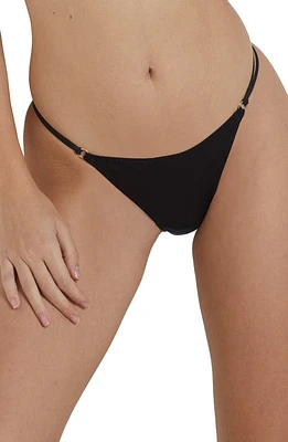 Etam Midnight Stretch Silk G-String Black at Nordstrom,