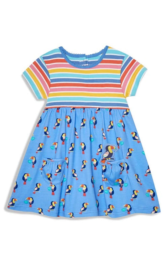 JOJO MAMAN BEBE Toucan Pet Pocket Dress Blue at Nordstrom,