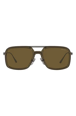 Prada 55mm Polarized Square Sunglasses in Dark Brown at Nordstrom