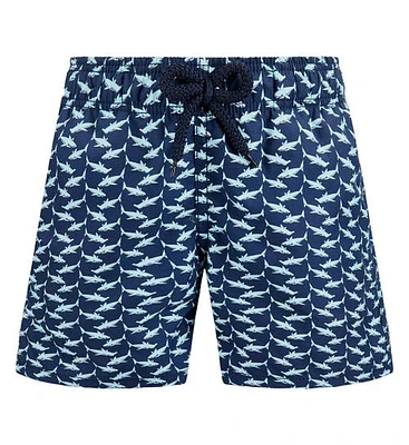 Vilebrequin Kids' Net Sharks Swim Trunks in Bleu Marine at Nordstrom