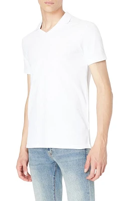 Armani Exchange Embroidered Logo Johnny Collar Piqué Polo White at Nordstrom,