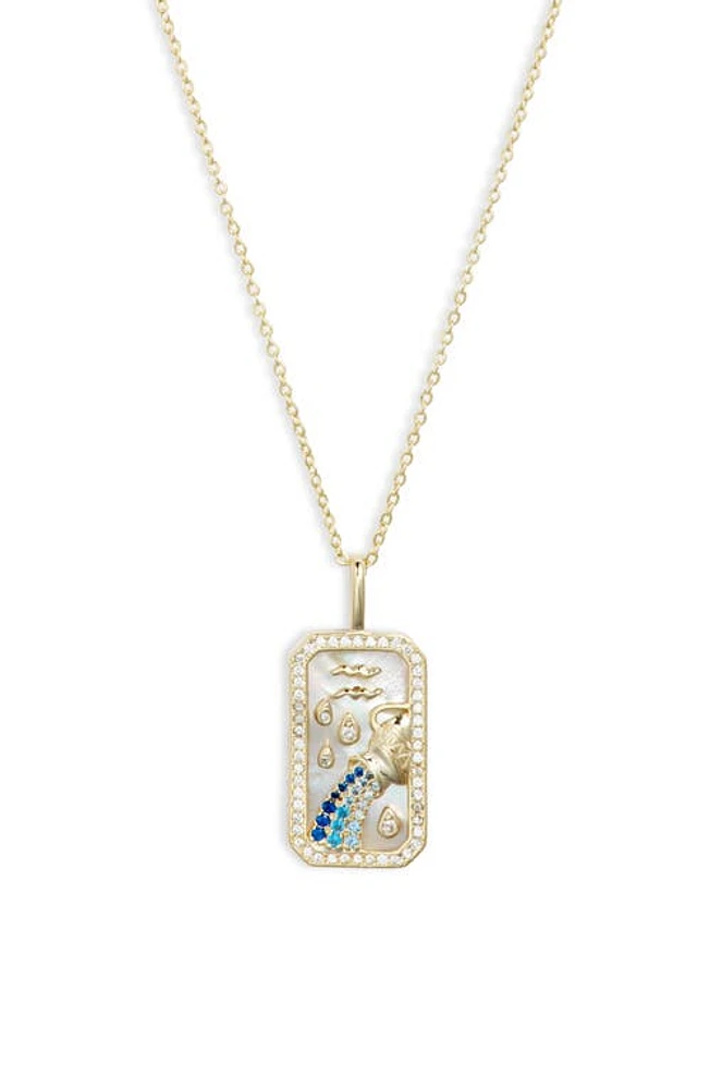 Melinda Maria Zodiac Pendant Necklace in Gold-Aquarius at Nordstrom