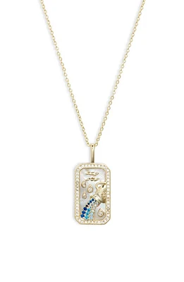 Melinda Maria Zodiac Pendant Necklace in Gold-Aquarius at Nordstrom