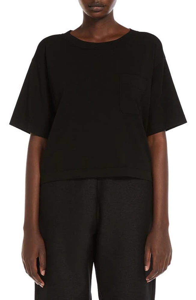 Max Mara Leisure Acro Drop Shoulder Top Black at Nordstrom,