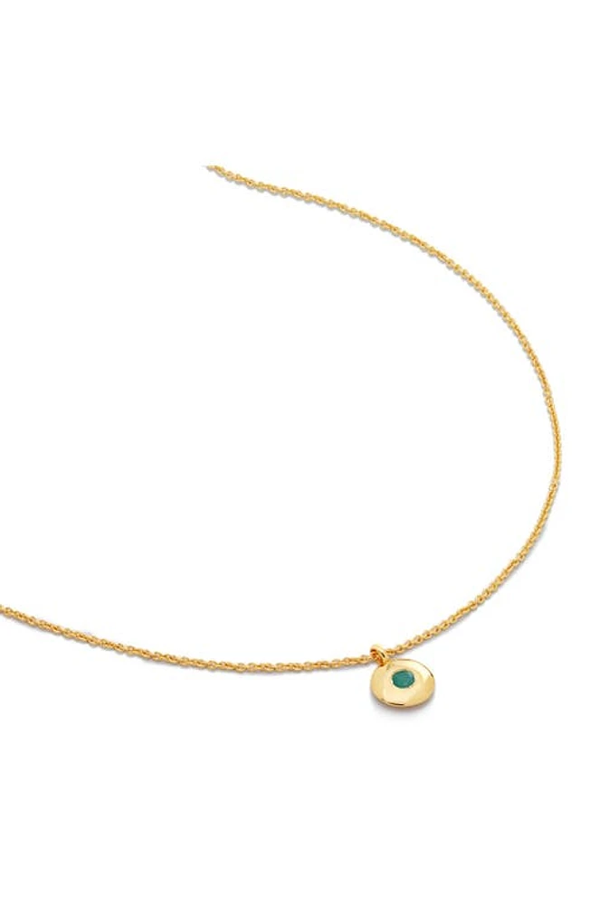 Monica Vinader May Birthstone Emerald Pendant Necklace in 18K Gold Vermeil/May at Nordstrom