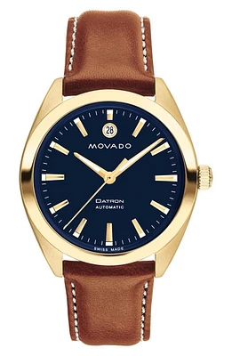 Movado Heritage Datron Leather Strap Watch