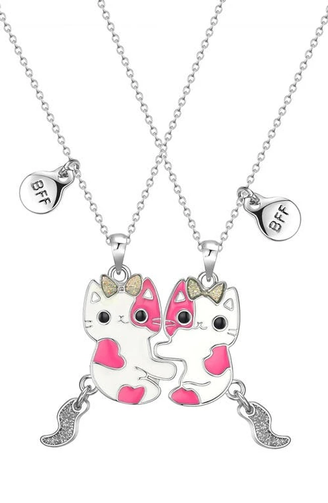 Lily Nily Kids' BFF Magnetic Cat Necklace Set in Pink at Nordstrom