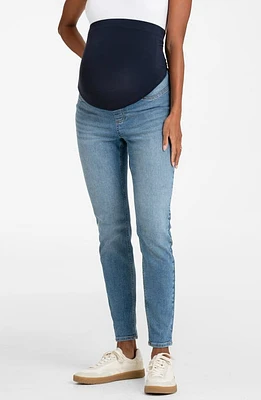 Seraphine Over the Bump Skinny Maternity Jeans Light Blue at Nordstrom,