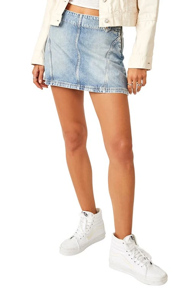 Free People We the Runaway Denim Miniskirt Open Sky at Nordstrom,