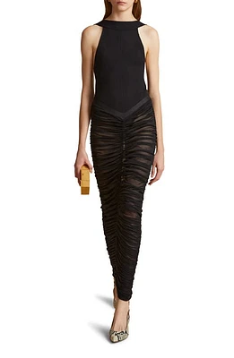 Khaite Campagna Knit Bodysuit Black at Nordstrom,