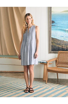 Faherty Isha Stripe Sleeveless Linen Dress Day Lily at Nordstrom,