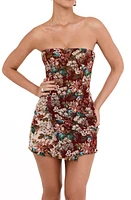 Mistress Rocks Floral Jacquard Corset Burgundy Multi at Nordstrom,