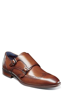 Stacy Adams Karson Wingtip Double Monk Strap Shoe Cognac at Nordstrom,