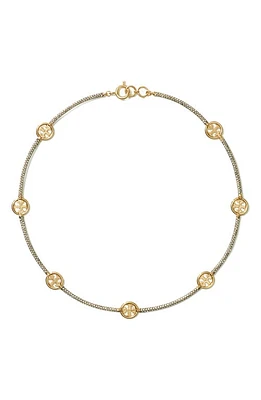 Tory Burch Miller Pavé Crystal Necklace in Tory Gold /Crystal at Nordstrom