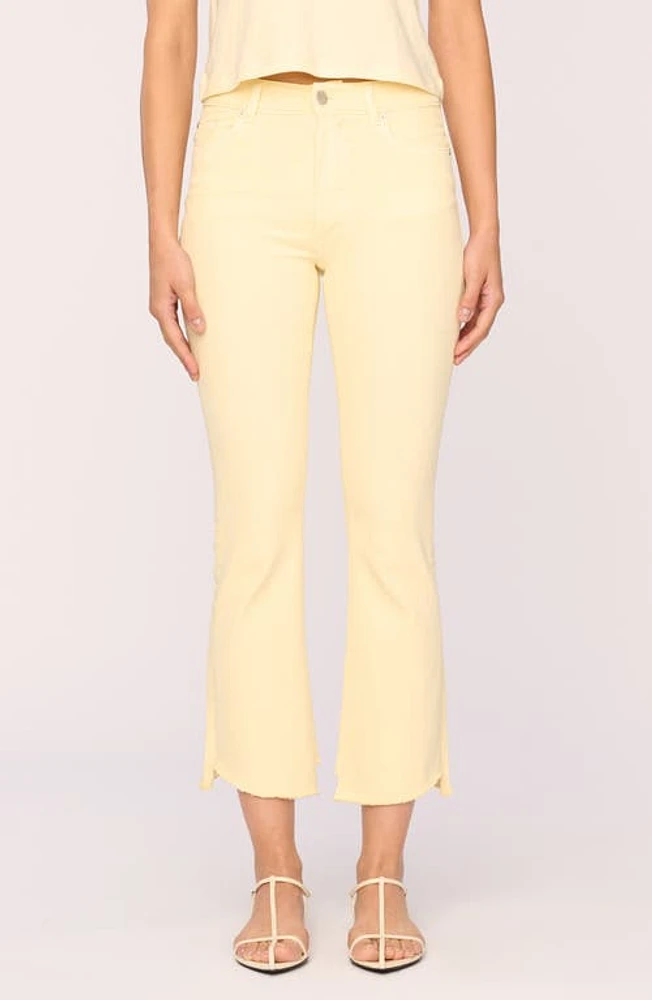 DL1961 Bridget Instasculpt Raw Step Hem Ankle Bootcut Jeans Pale Yellow at Nordstrom,