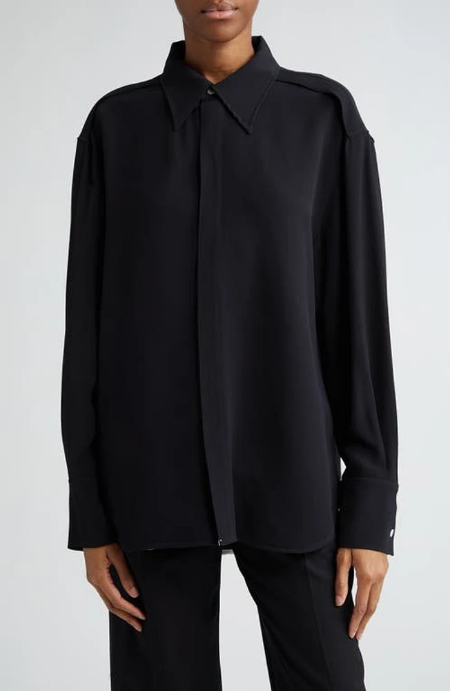 Proenza Schouler Long Sleeve Marocaine Crepe Shirt at Nordstrom,