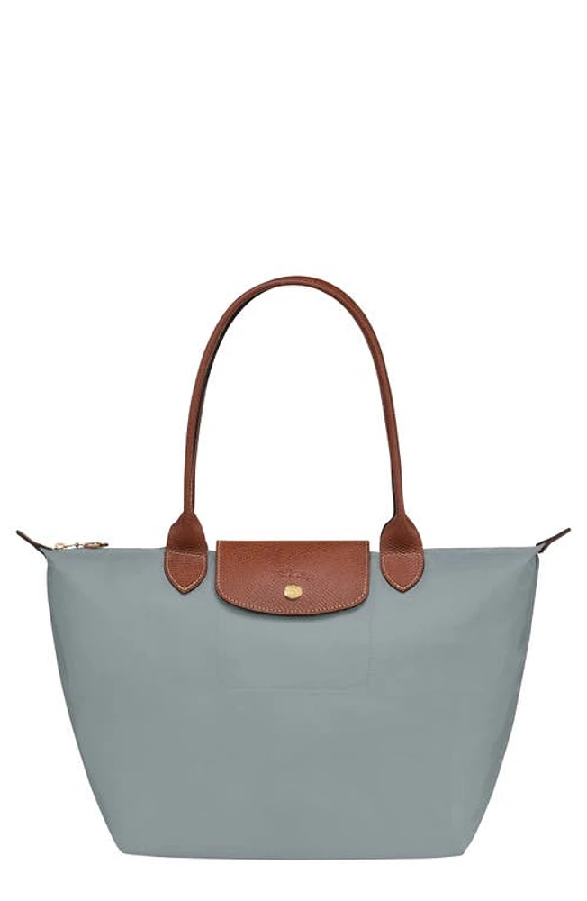 Longchamp Medium Le Pliage Nylon Shoulder Tote in Steel at Nordstrom