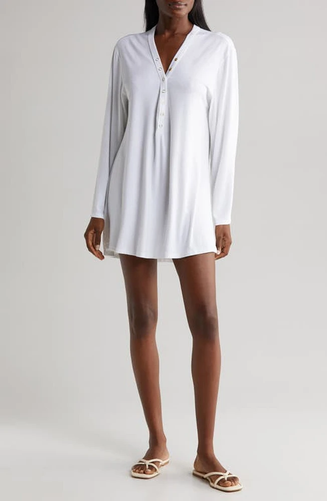 Robin Piccone Amy Long Sleeve Cover-Up Tunic at Nordstrom,