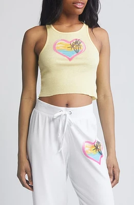 BOYS LIE Boardwalk Heart Graphic Tank Top Yellow at Nordstrom,