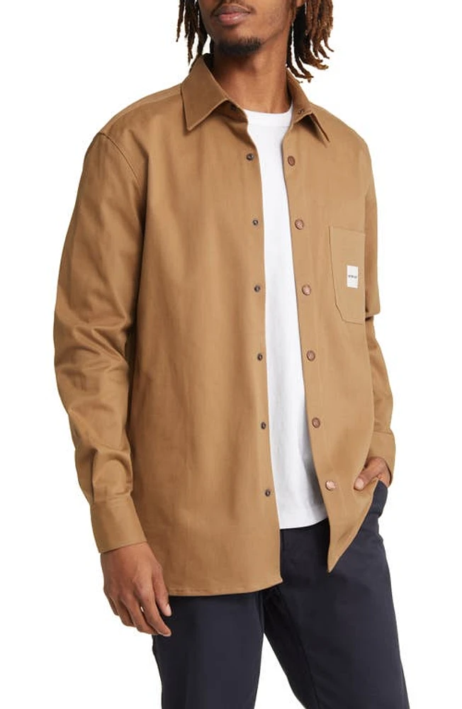 CAT WWR Gabardine Button-Up Shirt Tobacco at Nordstrom,