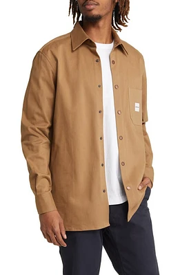 CAT WWR Gabardine Button-Up Shirt Tobacco at Nordstrom,