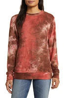 Loveappella Tie Dye Long Sleeve Hacci Knit Top Cinnamon at Nordstrom,