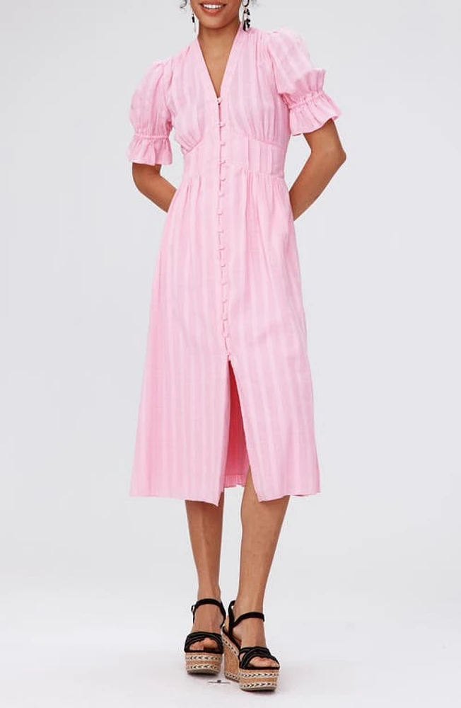 Diane von Furstenberg Erica Cotton Button-Up Midi Dress Rose Pink at Nordstrom,