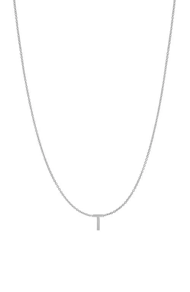 BYCHARI Initial Pendant Necklace in 14K White Gold-T at Nordstrom