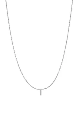 BYCHARI Initial Pendant Necklace in 14K White Gold-T at Nordstrom