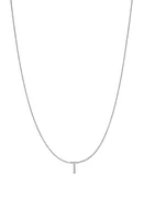 BYCHARI Initial Pendant Necklace in 14K White Gold-T at Nordstrom