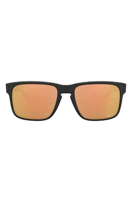 Oakley 56mm Prizm Square Sunglasses in Rubber Black at Nordstrom