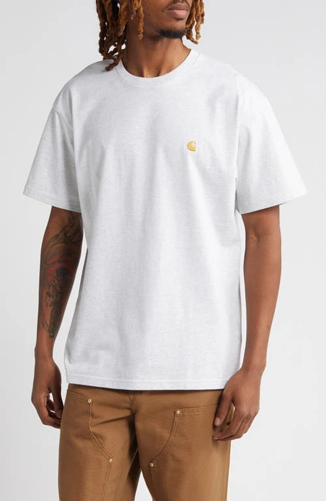 Carhartt Work Progress Chase Crewneck T-Shirt Ash Heather /Gold at Nordstrom,