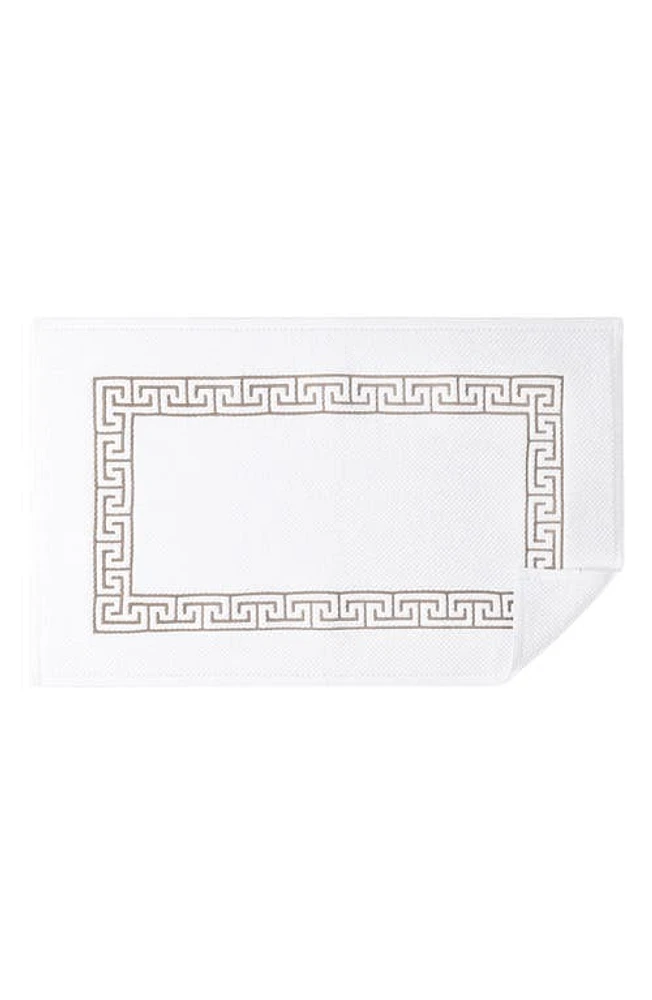 Matouk Adelphi Cotton Bath Rug in White/Truffle at Nordstrom