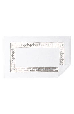 Matouk Adelphi Cotton Bath Rug in White/Truffle at Nordstrom