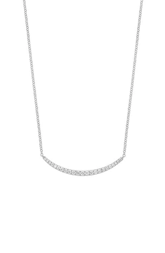 Bony Levy Curved Diamond Bar Pendant Necklace in 18K White Gold at Nordstrom